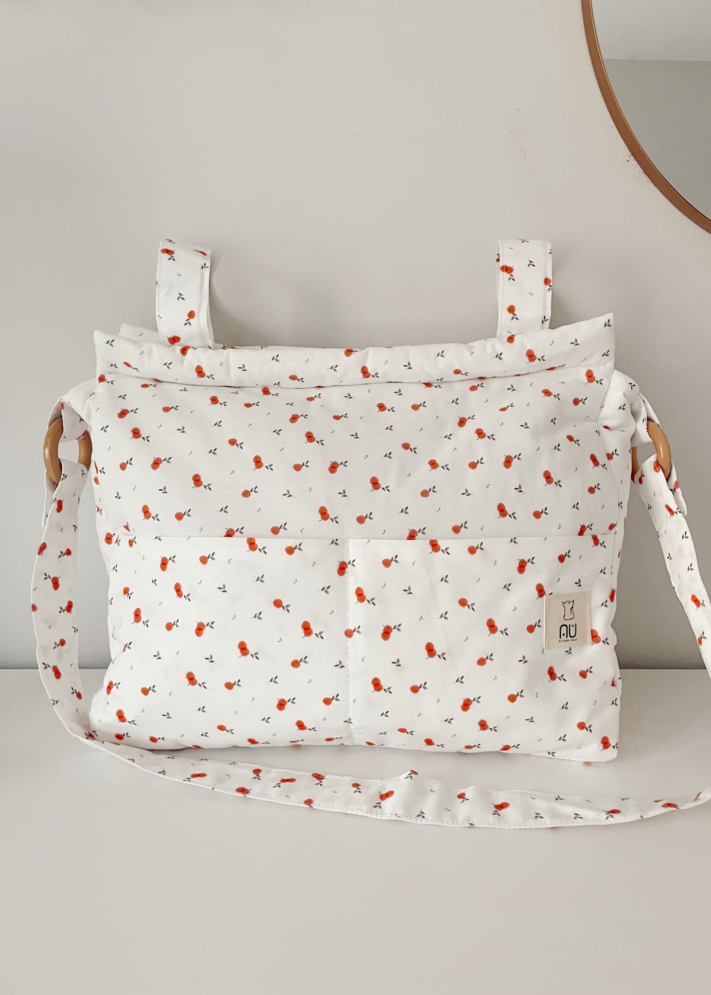 bolsa-bolso-cochecito-naraanjas-frutas-unisex-blanco-rojo-primavera-verano-bandolera-bebe-auspain-tienda-infantil