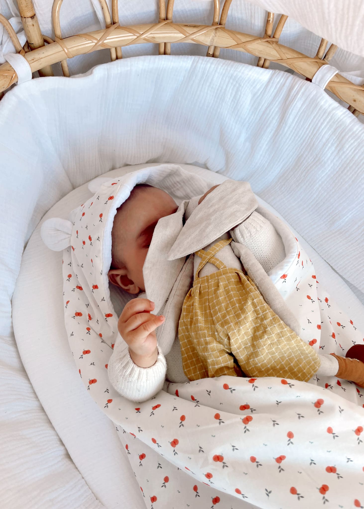 capazo-saco-osito-manta-arrullo-bebe-recien-nacido-auspain-tienda-infantil-0-6-meses-naranja-muselina-frutas-lunares-unisex