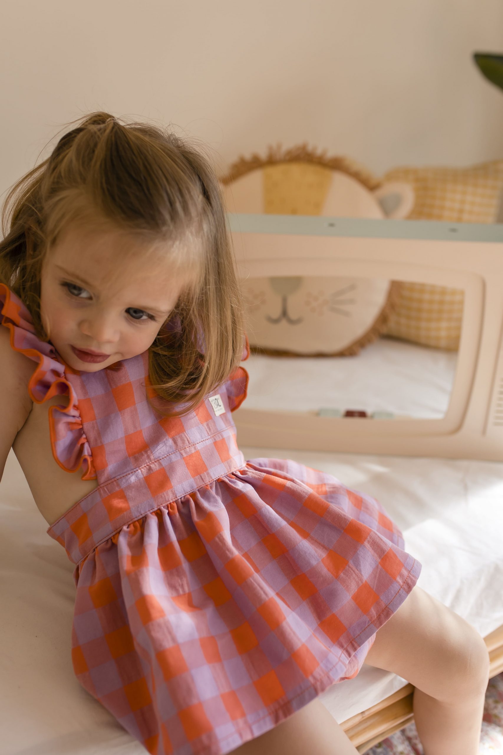 vestido-cuadro-grande-vichy-naranja-rosa-lila-volantes-auspain